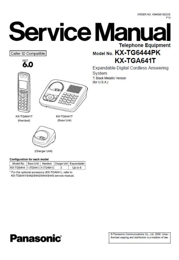 KX-TG6444PK, KX-TGA641T